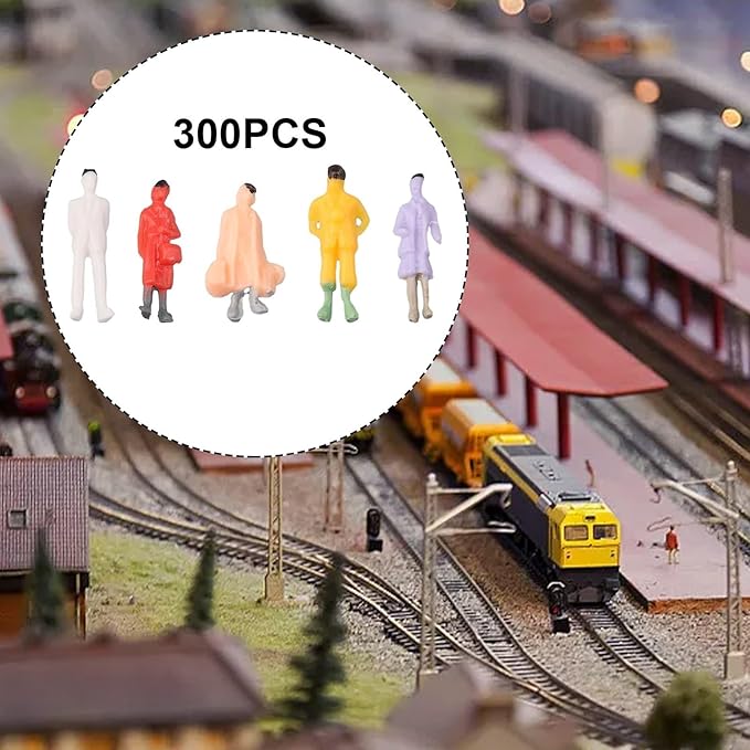 300Pcs Small 1: 87 Ho Scale Tiny People Figurines Miniature For Park Street Scenes Sitting Standing Architectural Painted Figures