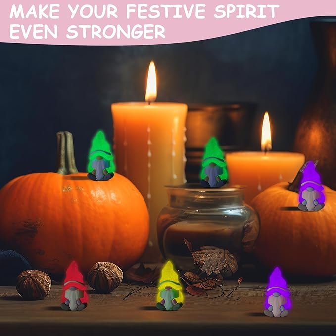 50 Pcs Luminous Mini Gnomes Figures Miniature Glow in The Dark Mini Gnomes Tiny Figurines to Hide Fairy for Garden Yard Home Patio Lawn DIY Craft Decoration Gifts Fairy Goodie Bag
