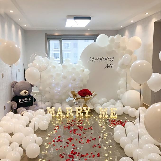 5 inch White Latex Balloons, 100 pcs Mini Thick Party Balloons for Birthday Wedding Baby Shower Decorations(White)