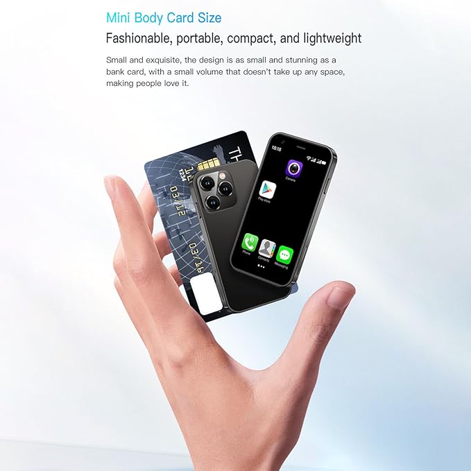 XUMIUZIY Mini Smartphone, Slim Unlocked Cell Phones with 3" HD Screen, 2GB RAM 16GB ROM, Dual Cameras, Dual SIM Card Slot, 3G Network, 1000mAh Battery, 8.1 (Purple)