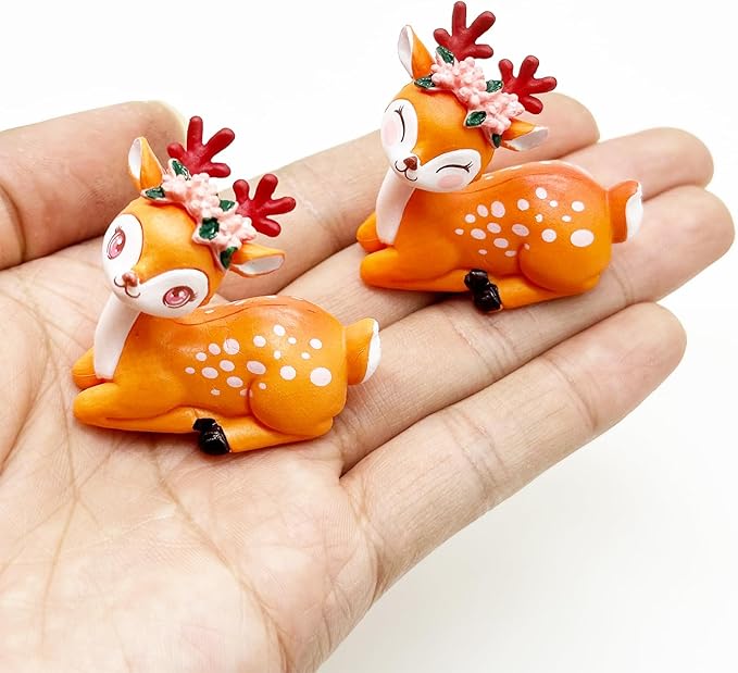 Cayway 7 PCS Deer Fairy Garden Accessories, Micro Landscape Miniature Deer, Micro Landscape Ornaments DIY Kit for DIY Craft Modeling Decor Micro Landscape
