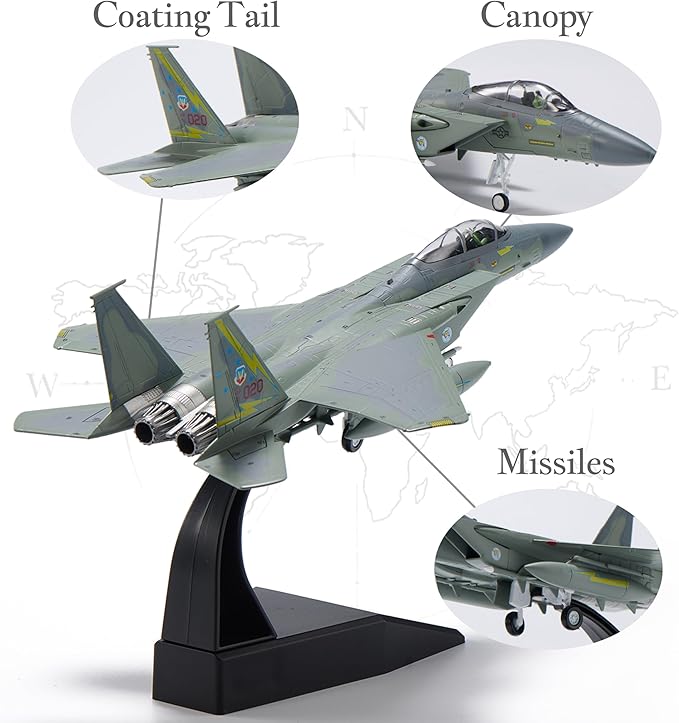 F-15A Eagle Die-cast Airplanes-1/100 Scale USAF Fighter Jet AF76-020 Metal Aircraft Model for Collector, Aviation Enthusiast-Premium Collectiable with Display Stand