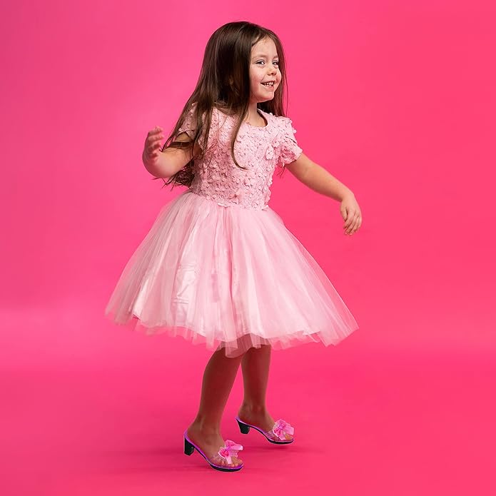 3 Pack Dress Up Kids Royalty Heels - Pretend Play High Heels for Kids, Princess Play Dress Shoes - Toddler Size 7-10