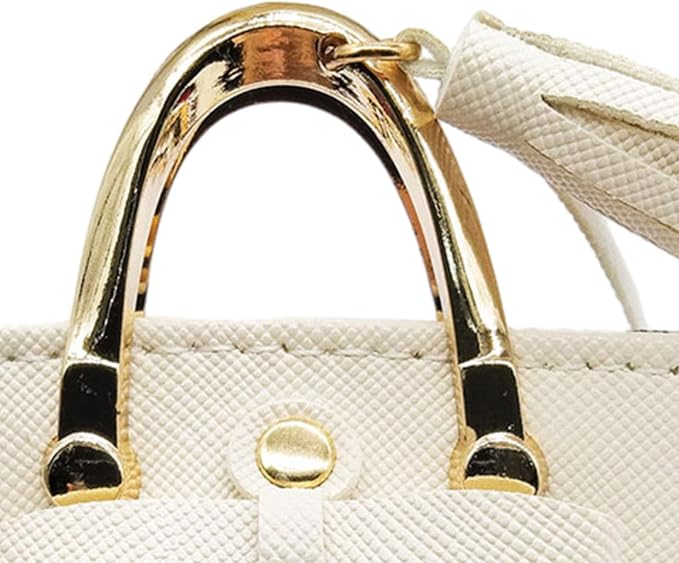 Milageto 1/6 Scale Dolls Handbag Doll Dress up Miniature Scene Decoration Miniature Tote Bag with Tie for 12 inch Dolls BJD Clothing, White