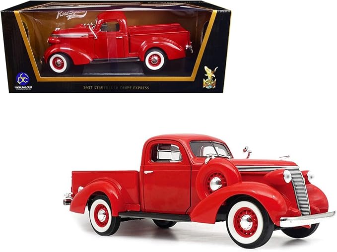 1937 Studebaker Coupe Express Pickup Truck Red 1/18 Diecast Model Car by Road Signature