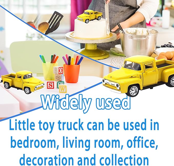 Little Yellow Truck Toy for Toddlers 2 3 4 5 6 7 8 Year Old Boys Girls,1:32 Alloy Toddlers Car Toy Driveable,Car Door Can Open,Toy Trucks for Kids Easter Christmas Birthday Gifts