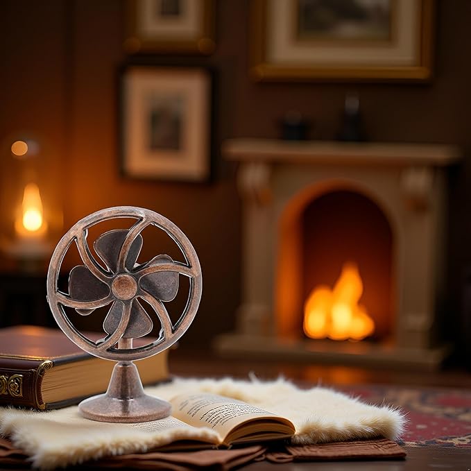 Bronze 1/12 Miniature Fan Dollhouse Decoration Accessories, Home Outdoor Decoration Model Living Room Scene Craft Displays