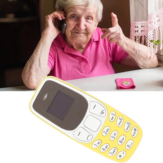 Heayzoki Mini Smartphone, Unlocked Mobile Phone, Dual SIM Hands BT Dialer GSM 2 in 1 Smallest Phone, Low Radiation Music Player with Voice Changer (Yellow)