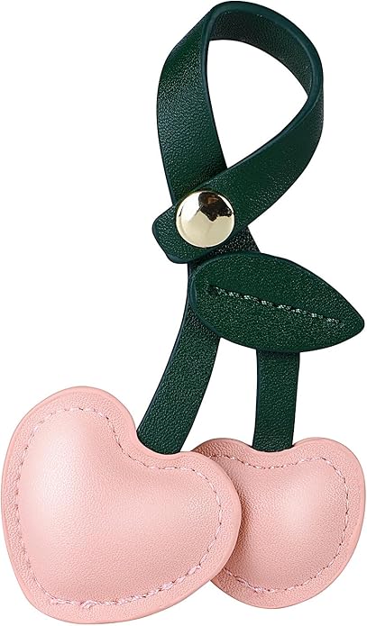 Fuerxy Cute Cherry Charm for Purse Handbags Bag Accessories PU Key Charms