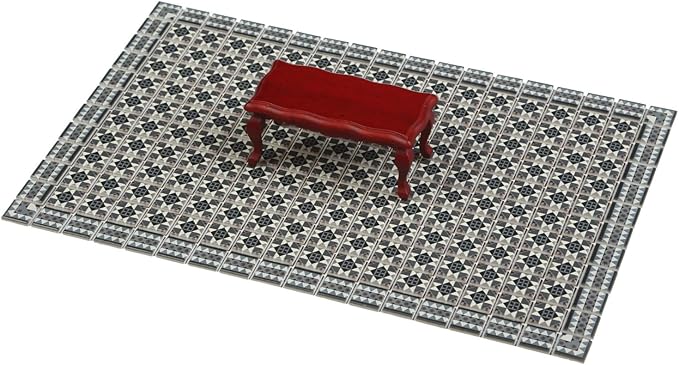 150 pcs, Dollhouse Flooring, 1:12 Scale Doll House Tiles, Miniature Checkerboard Floor, REDUCIO! (Gothic Mosaic)