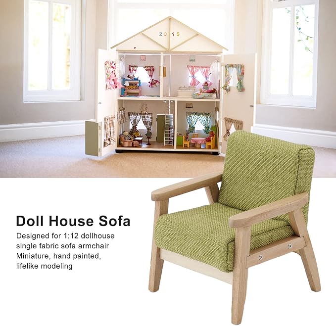 Dollhouse Furniture, 1:12 Miniature Furniture, Dollhouse Couch, Doll Chair, Doll House Accessories, Mini Chair Japanese Style Single