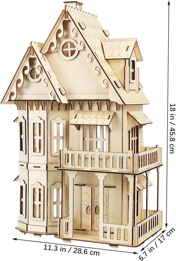3D House Jigsaw Puzzle Model Kit - CUTEROOM Fantasy Villa Dollhouse DIY Building Set for Adults, Creative Home Decor Gift