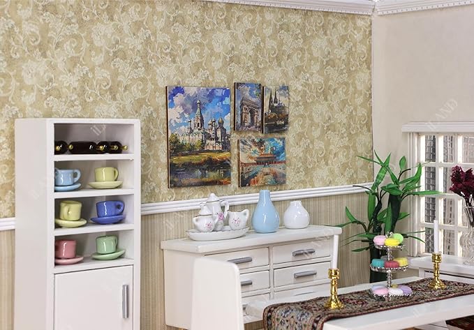 iLAND Originality Dollhouse Wallpaper 39 * 15.7 inch, Dollhouse Accessories on 1:12 Scale or 1:6 Scale (Flourish)