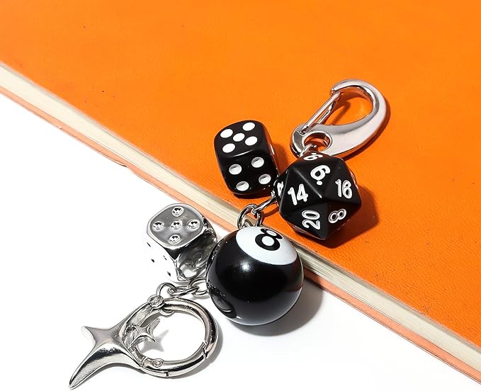 FunBoat Magic 8 Ball Cute Dice Charm Keychain Cute Backpack Purse Bag Hangings Accessories, Y2k Key Chain Gift Aesthetic