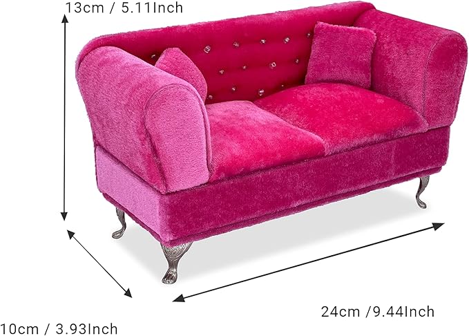 Yikko 1/6 Sofa Cushions for Dollhouse Living Room or Bedroom Decor, 12inch Dolls Accessories, Furniture for Blythe-Doll, Gift for Women Jewelry Box(K-S86)