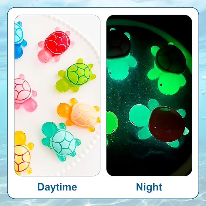 100PCS Mini Resin Turtles, Small Colorful Turtle Figurines Bulk Set, Tiny Resin Animals for Ocean Theme Party Decor, DIY Crafts, Cake Toppers, Fairy Garden Accessories (10 Vibrant Colors)