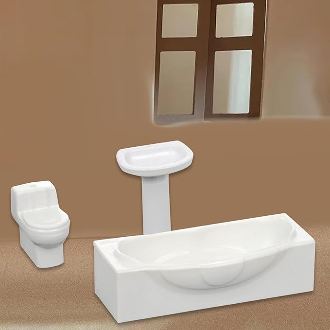 Miniature Bathroom Sink Set for Dollhouse Decor, S