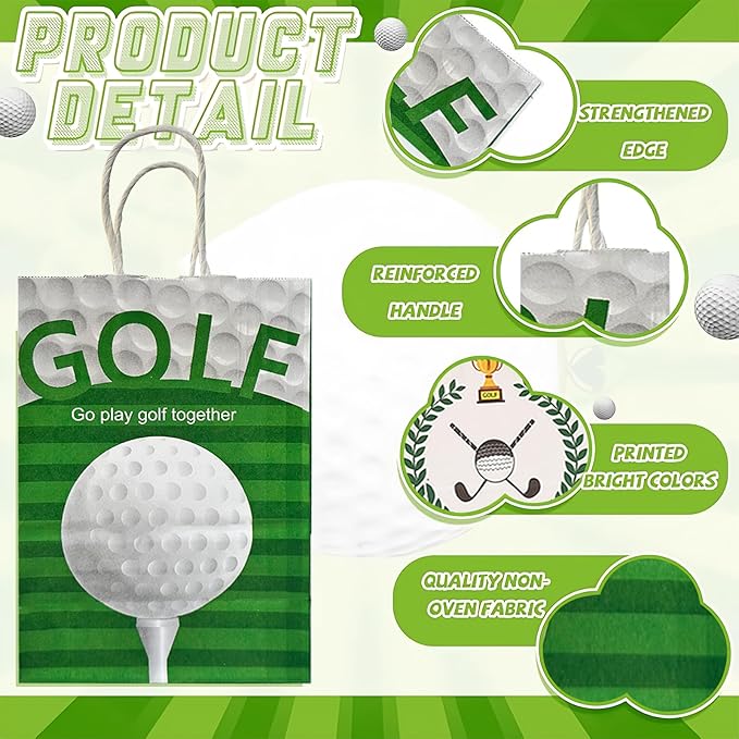 CZWXOXO 24pcs Golf Themed Party Decorations - Golf Gift Bags & Goodie Bags for Kids' Birthday Parties