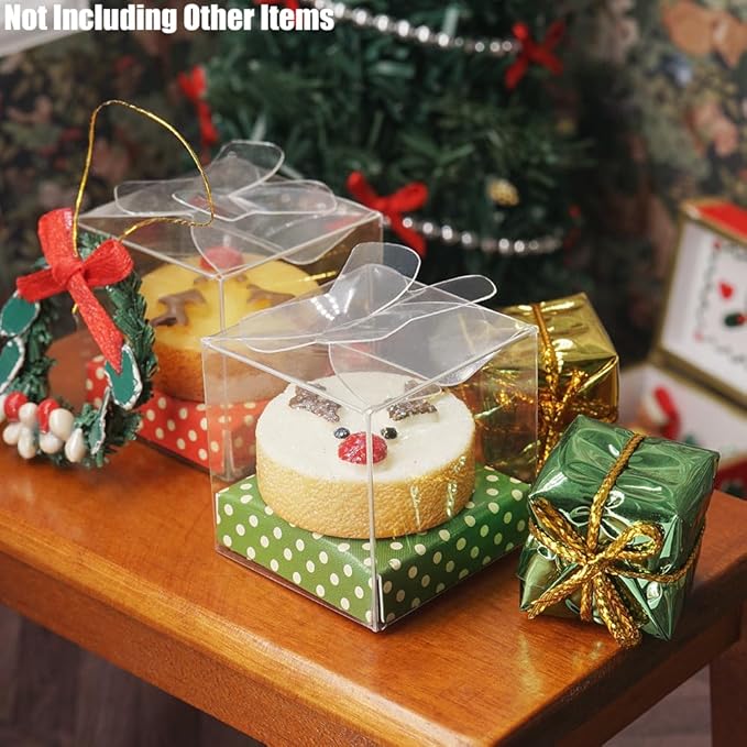 Odoria Dollhouse Christmas Cake Miniature: 1/12 Scale Dessert Pastries Bakery for Festive Party Picnic - Mini Realistic Baking Food Resin Red Green 2Pcs