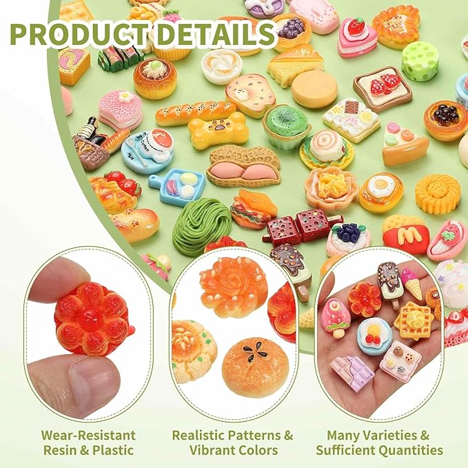 Dollhouse Miniature Food, Cute Mixed Pumpkin Pie Figures Toys Mini Resin Foods Trinkets for Pretend Play Kitchen Cooking Game & Doll House Decor (Mixing Colors, 20pcs)
