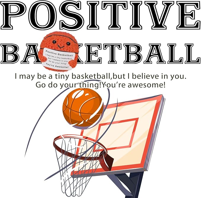 Zelaxeyi Funny Crochet Mini Basketball Gift for Basketball Lovers,Birthday Gifts for Men Women Basketballs Players Emotional Support Crochet