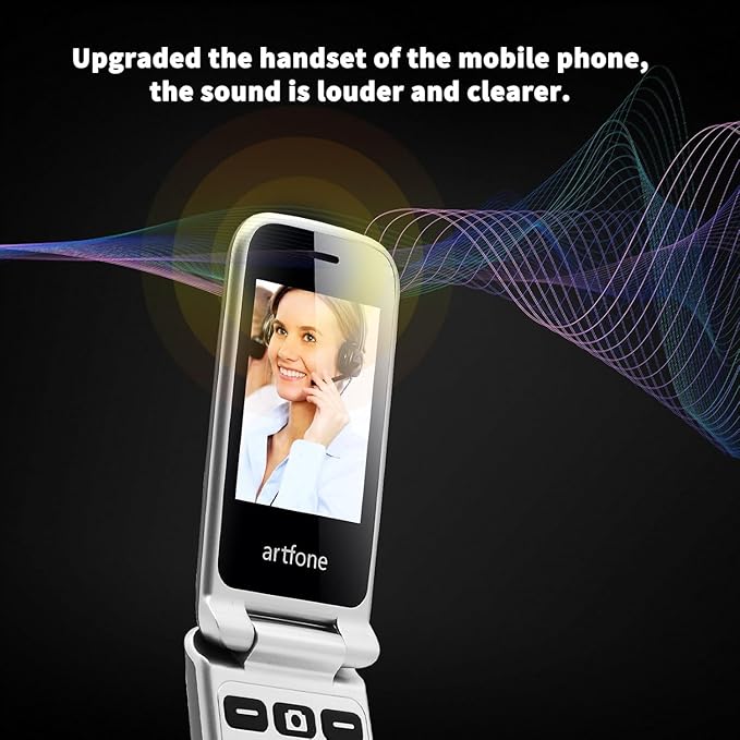 artfone G6 Pro Grey - 4G LTE Flip Phone Unlcoked丨Cell Phone for Seniors丨2.4" Dual-LCD丨SOS Button丨Loud Speaker丨Camera丨Charging Dock丨Talking Clock丨Speed Dial丨 Hands-free丨Dumb Phone丨Caller-ID丨Large Fonts