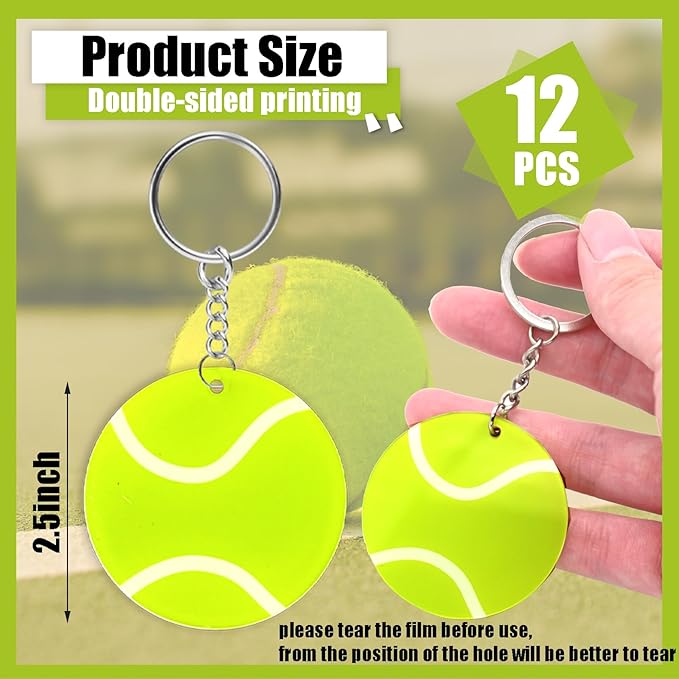 Yaure Joy 12 Pcs Volleyball Acrylic Keychain bulk with 1 Black Marker for DIY Sports Party Favor
