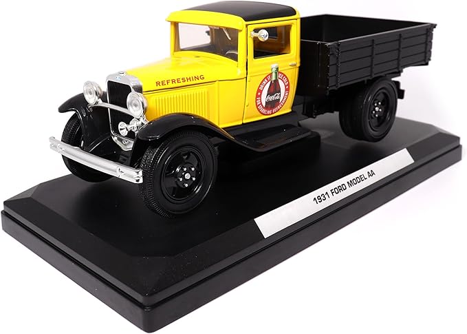 Motor city classics Coca-Cola Diecast Collectible | 1931 Ford Model AA (Yellow Version) 1:24 Scale 424023 Officially Licensed