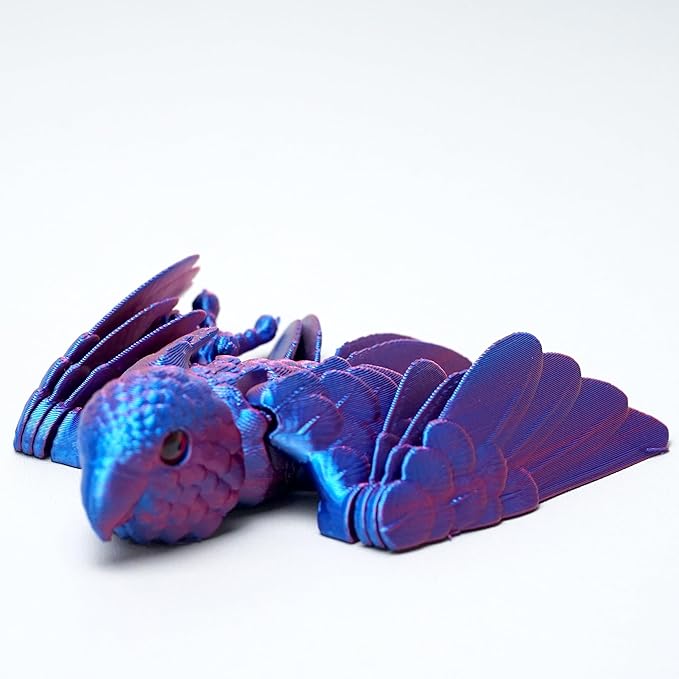 3D Printed Flexible Parrot Model,Bird with Wing,Movable Joints,Home Office Decor,Interesting Toys for Autism/ADHD,Festival Gifts toco,Fidget Toys, Executive Desk Animals Toy (Colorful 2)