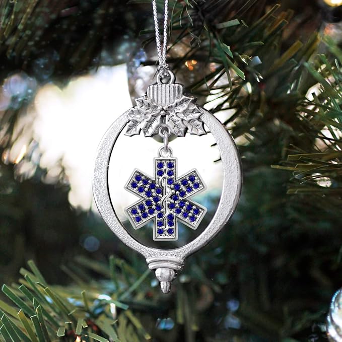 Inspired Silver - EMT - Silver Christmas Ornament - Unique Charm Christmas Tree Ornament - Holiday Hanging Decoration