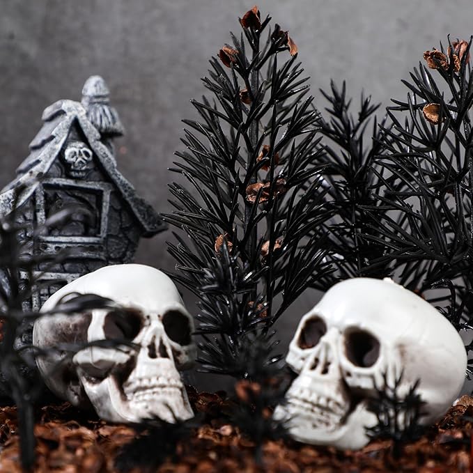 Canlierr 28 Pcs Miniature Model Dead Tree for Diorama Mini Tiny Fake Plastic Late Fall Trees with 40g Faux Leaves for Villages, Craft, Model Train Late Autumn Scenery Accessories