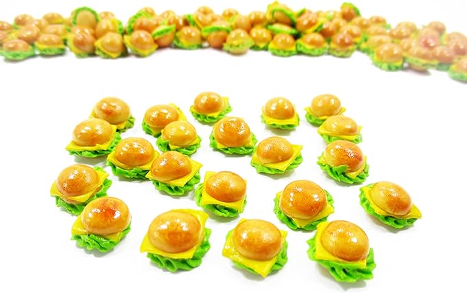 10 Cheeseburger Bakery Dolls House Miniatures Food 3590
