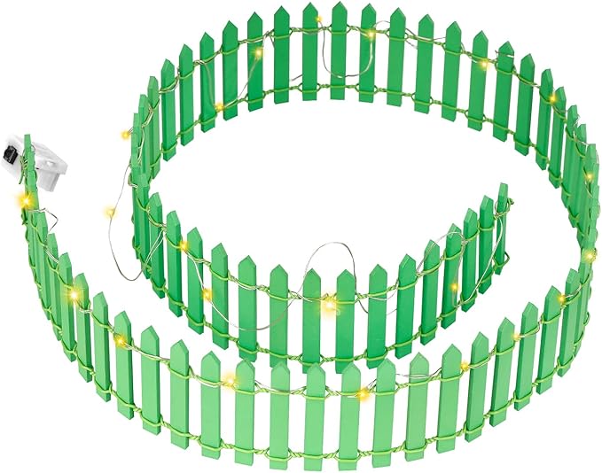 Mini Fairy Garden Fence, 35.5x2 Inch Cuttable Small Wood Picket Fence, DIY Miniature Accessories Decoration for Dollhouse, Crafts, Vegetable Platter, Cake(Light Green)
