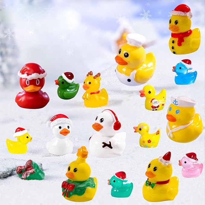 110 Pcs Multicolor Mini Resin Ducks, Tiny Ducks to Hide, Little Ducks Figurines Small Miniature Ducks Figures Bulk for Mini Fairy Garden, Dollhouse Decoration Micro Landscape Ornament