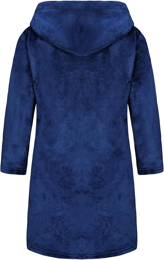 Boys Fleece Robe Hooded Toddler Soft Bathrobe Pajamas Sleepwear for Kids Girls 2-16 Years