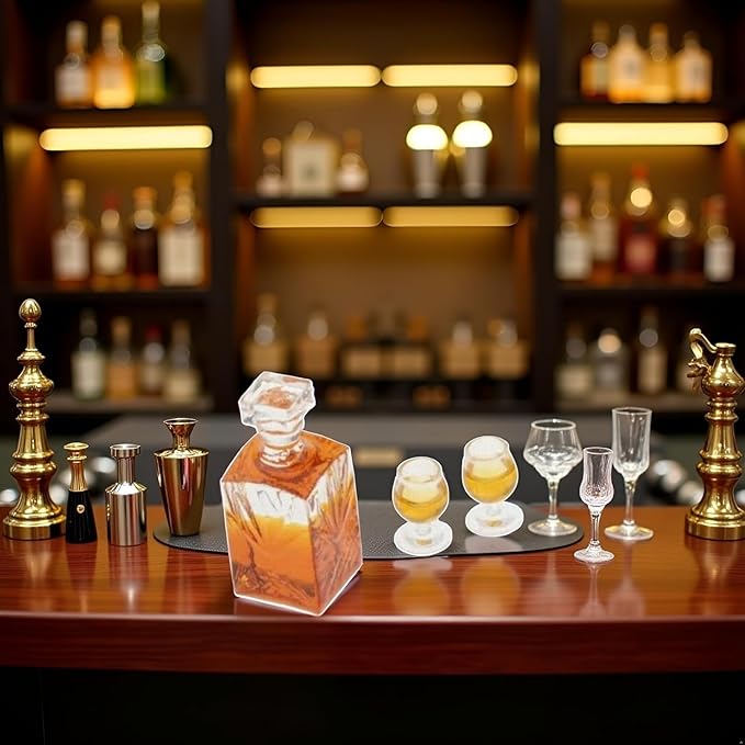 6 Pcs 1:12 Scale Dollhouse Miniature Accessories Whiskey Wine Bottle Bar Model Convenient and Nice Dollhouse Decor