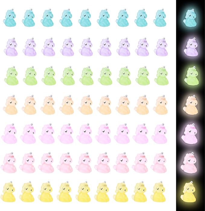 70Pcs Luminous Resin Animal Set Miniature Animal Types Glow-in-The-Dark Effect Fairy Tale Garden Aquarium Dollhouse Miniature Landscape DIY Kit