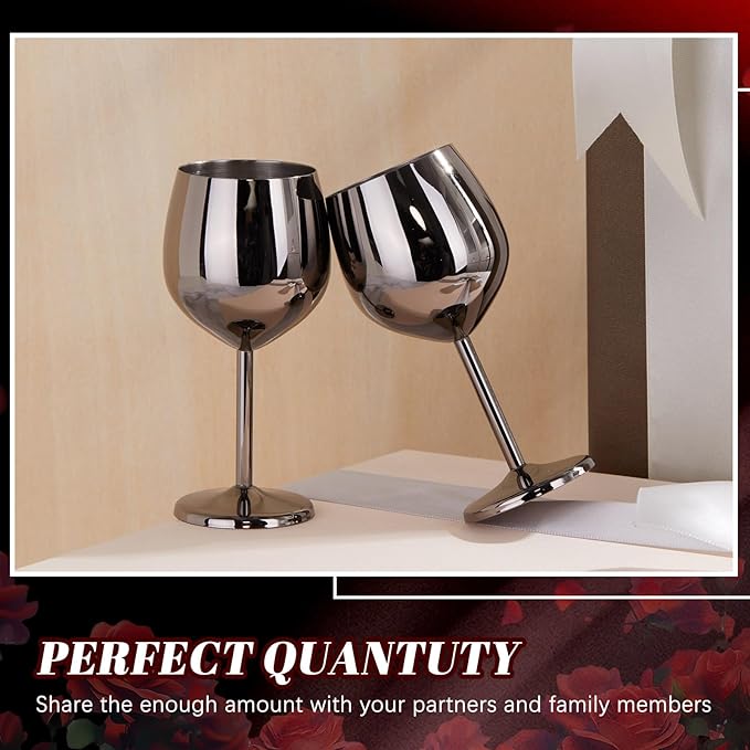 Remerry Set of 6 2.36 oz Black Stainless Steel Shot Glasses Cute Mini Wine Glass Reusable Metal Shot Cups Barware for Tasting Brandy Drinking Snifter Whiskey Bourbon Tequila Bar Gift Party Supplies