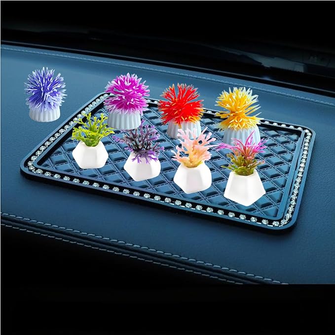 8 Pcs Miniature Potted Plants Set – 1:12 Scale Dollhouse Greenery Ornaments, Realistic Tiny Bonsai & Flower Pots for Fairy Garden, Terrarium, Desk Display, DIY Craft & Micro Landscape Decoration（ C ）
