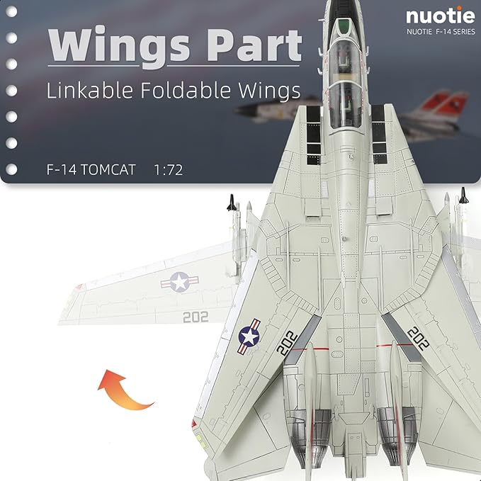 F-14A Tomcat 1/72 Metal Airplane Model Kits with Stand VFA-31 Tomcatters DieCast Alloy Fighter Model Jet Replica Pre-Build Military Aircraft Collection for Display or Gift