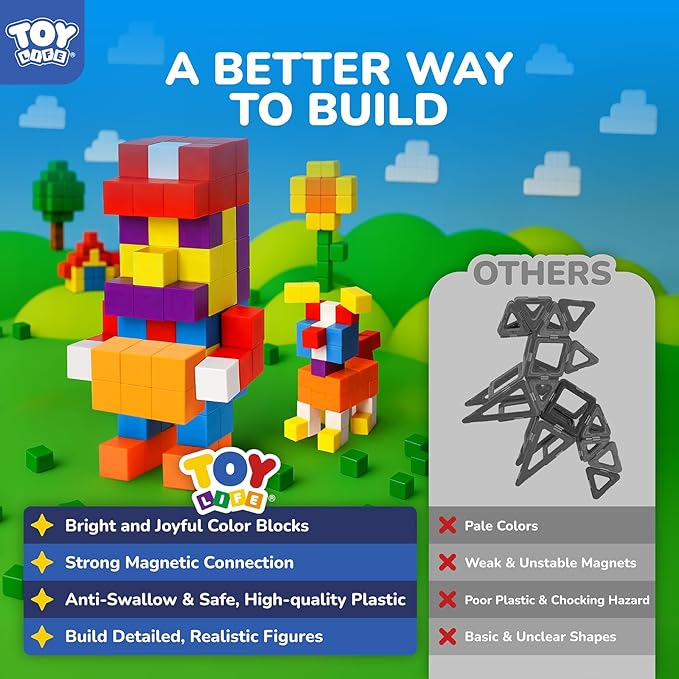 80PCS Magnetic Blocks, Magnetic Building Blocks for Kids Ages 3 4 5 6 Year Old, Magnet Cubes, Autism Montessori Toys, Preschool STEM Educational Sensory Magnet Toys Gifts for Kids 3-5 4-8