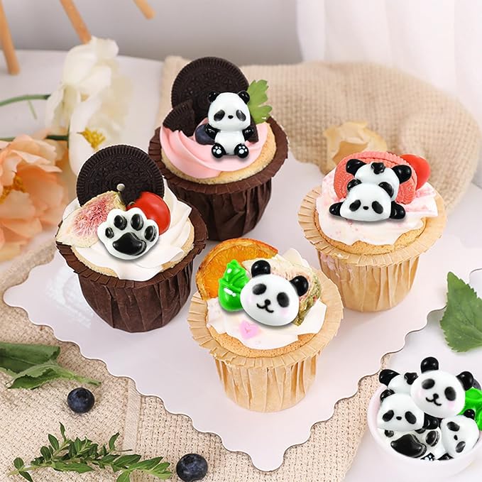 60 Pieces Tiny Panda for Dollhouse Miniatures Resin Animals for Crafts Mini Pandas for Fairy Garden Micro Landscaping Decoration