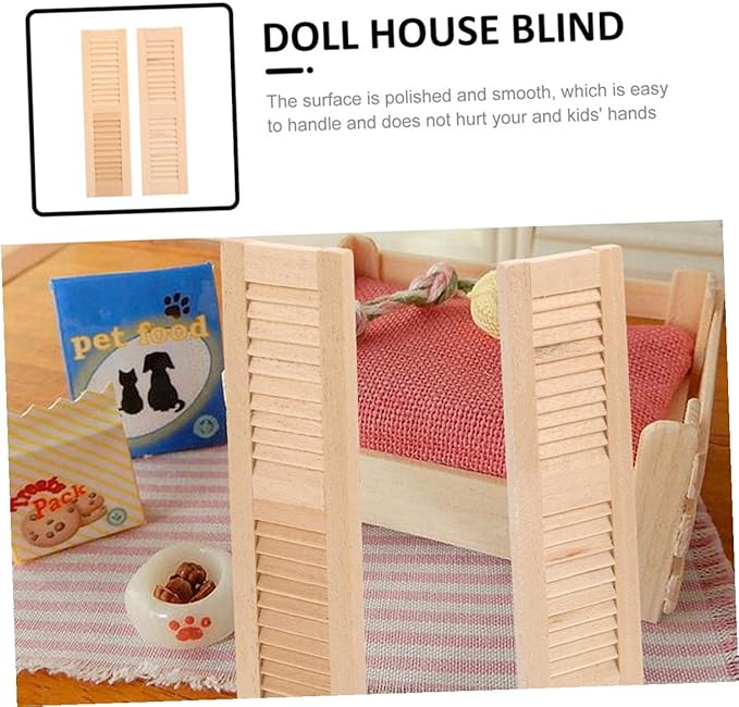4pcs Scale Miniature Dollhouse Window Blinds Polished Smooth Mini House Accessories for Realistic Doll Furniture Decoration