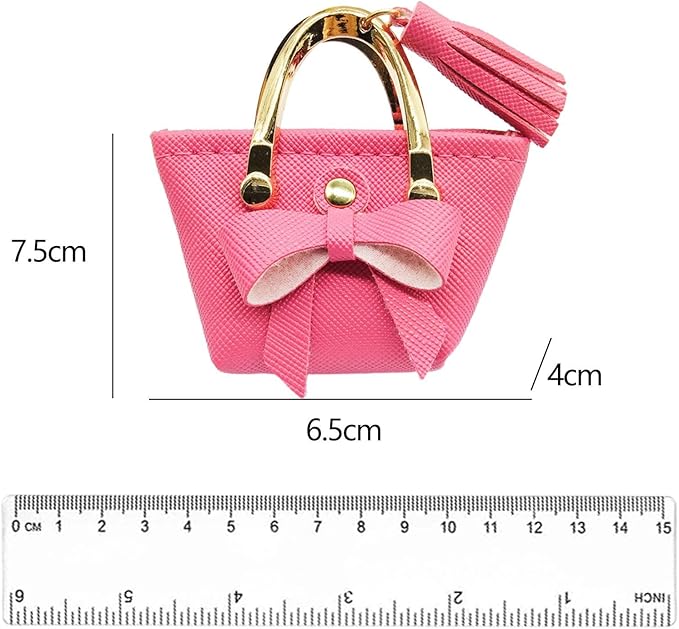 Milageto 1/6 Scale Dolls Handbag Doll Dress up Miniature Scene Decoration Miniature Tote Bag with Tie for 12 inch Dolls BJD Clothing, Rose Red