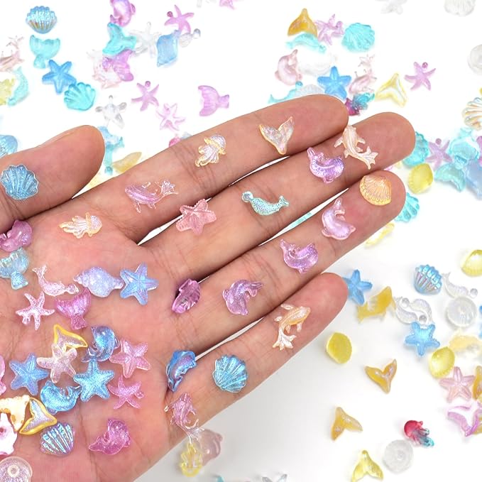BuQiuRen 240pcs Mini Ocean Resin Animals, Tiny Sea Animal Figurines to Hide Miniature Plastic Fish Aquarium Decorations for DIY Crafts Fish Tank Potted Micro Fairy Garden Dollhouse