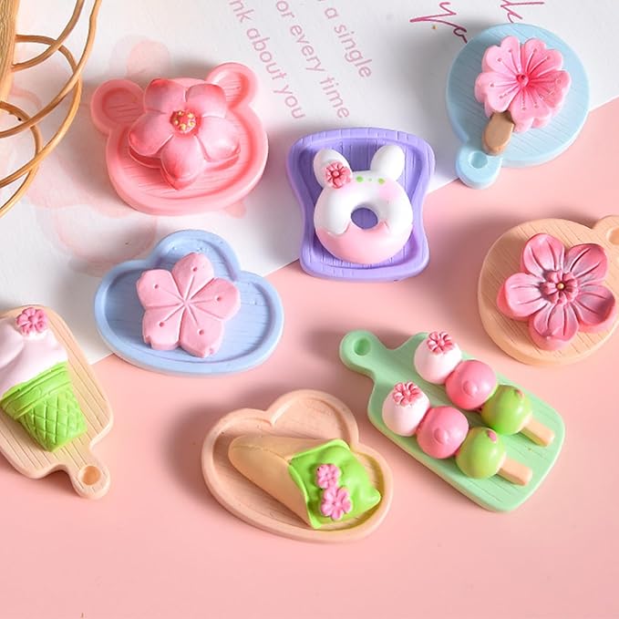 Cayway 13 PCS Mini Resin Flowers, Micro Landscape Miniature Flower, Mini Accessories Flowers for DIY Art Crafts, Zen Garden, Micro Landscaping Decoration