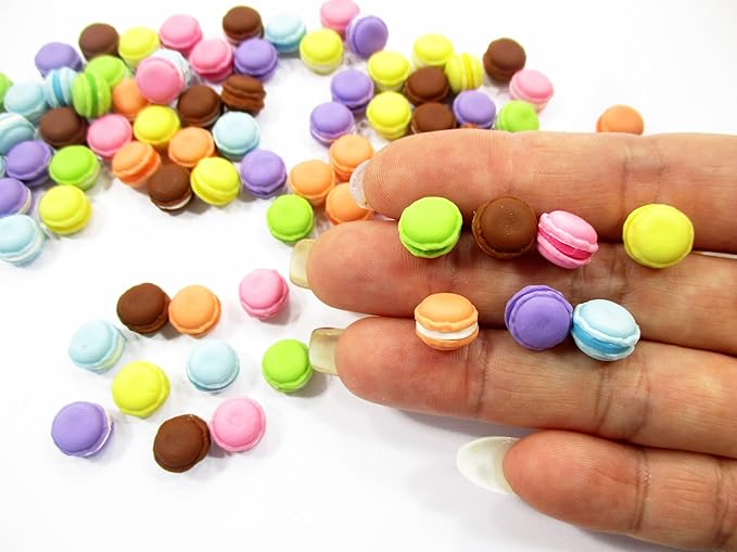 Dollhouse Miniature Food 20 Mixed Macaroons Bakery Art Deco Supply Dollhouse Food - 3608