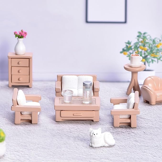 Cayway 16 PCS Fairy Garden Accessories Mini Chairs and Tables, Mini Furniture Accessories for Micro Landscape Decoration
