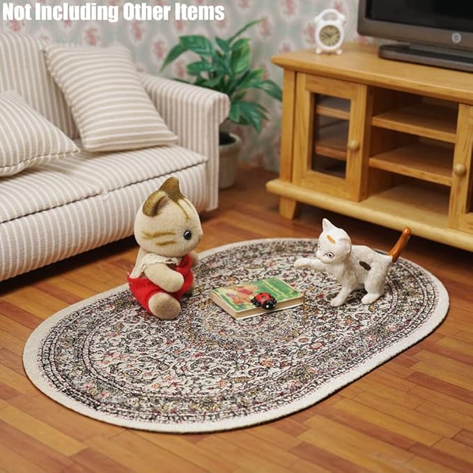 Odoria 1/12 Miniature Rugs and Carpet Dollhouse Decoration Accessories, Gray
