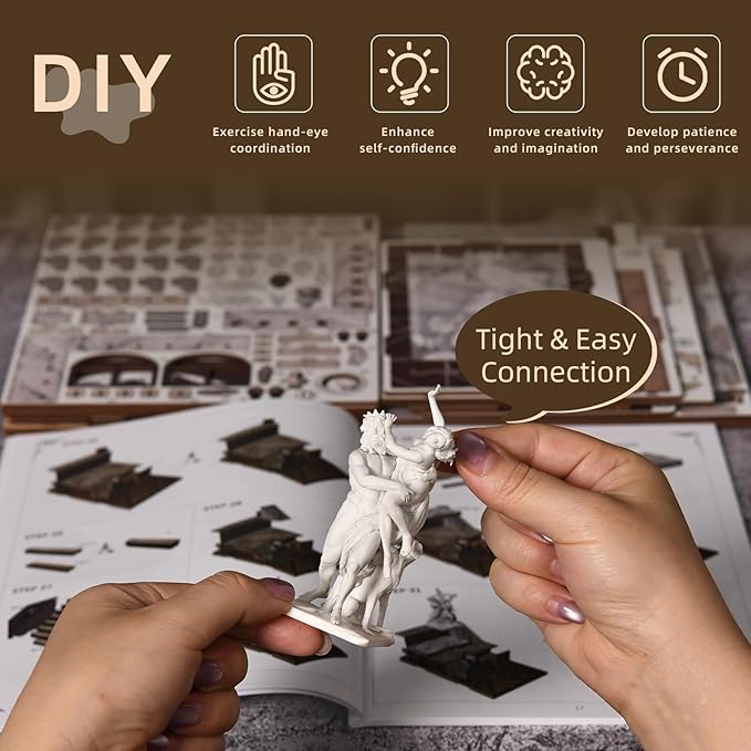 Book Nook Kit, DIY Miniature Dollhouse Kit 3D Puzzles for Adults Tiny House Mini Home Craft Bookshelf Nook Puzzle Book Decor Gifts for Teenagers Book Lovers (Bernini's Workshop)